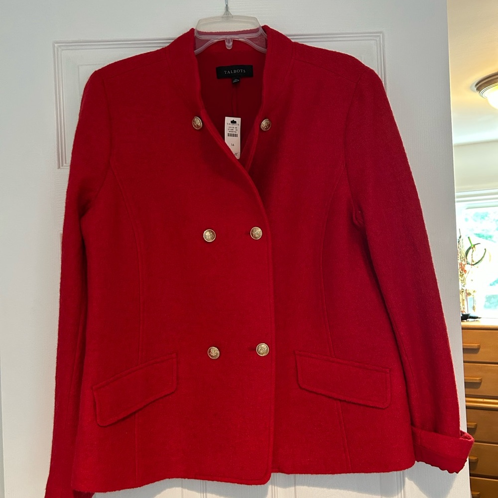 Talbots Red Blazer with Gold Buttons